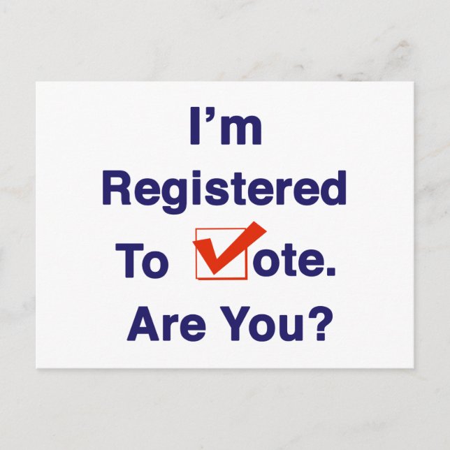 Cartão Postal Estou registrado para a votação de 2026 (Frente)