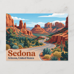 Cartão Postal Estrada Circular Sedona Red Rock Arizona