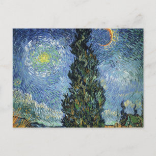 Cartão Postal Estrada com Ciprestes Impressionismo de Van Gogh