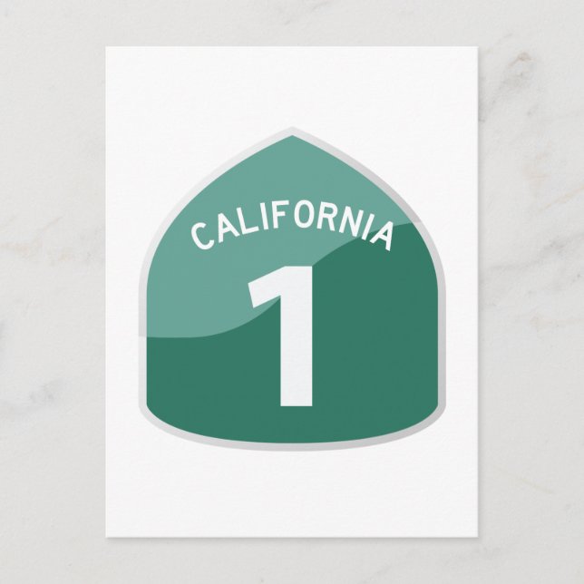 Cartão Postal Estrada da Costa do Pacífico da rota 1 do estado (Frente)