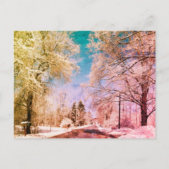 Cartão Postal Estrada de neve Vermont 1 (Frente)