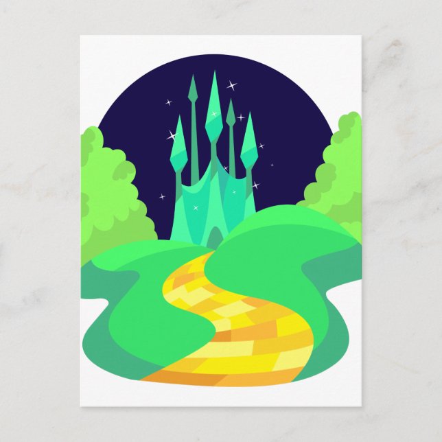 Cartão Postal estrada de tijolos amarela (Frente)