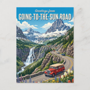 Cartão Postal Estrada Going-to-the-Sun Montana