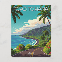 Cartão Postal Estrada Vintage para Hana Maui Havaí Viagem