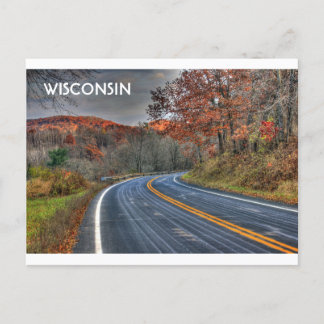 Cartão Postal Estradas Cênicas de Wisconsin em Queda