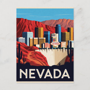 Cartão Postal Estradas do Deserto de Nevada EUA e Viagem a Las V