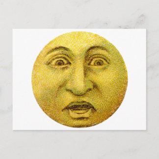 Cartão Postal Estranho, Engraçado, Vintage Moon Man
