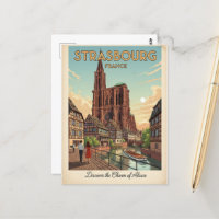Estrasburgo França Viagem Art Vintage