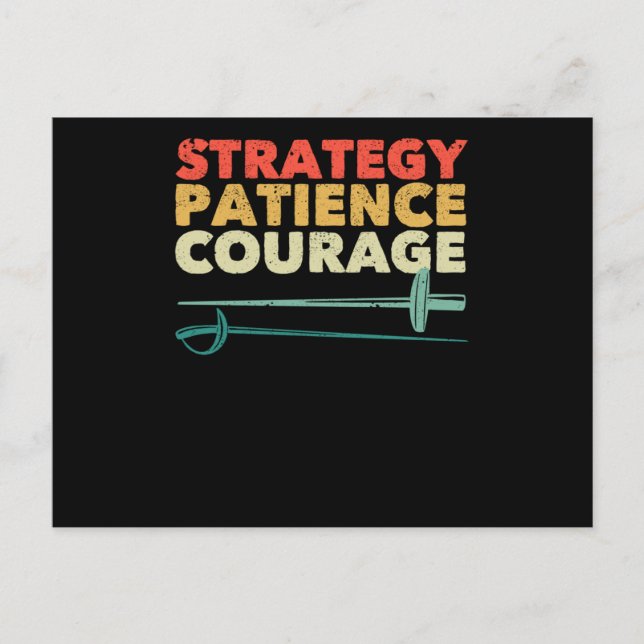 Cartão Postal Estratégia de esgrima com florete espada sabre (Frente)