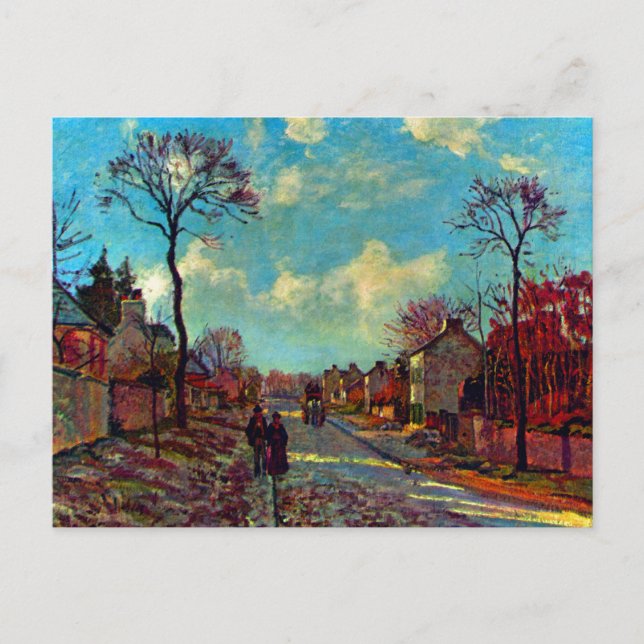 Cartão Postal Estreito de Louveciennes art de Camille Pissarro (Frente)