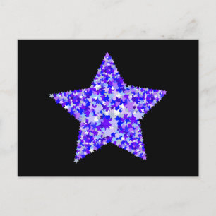 Cartão Postal Estrela Azul e Púrpura das Estrelas