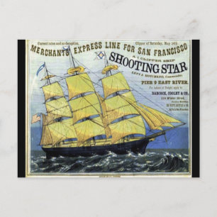 Cartão Postal Estrela Cadente Clipper Navegando
