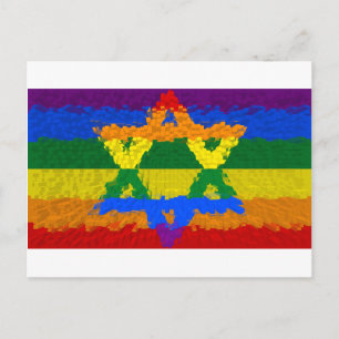 Cartão Postal Estrela de Davi - Judaico - Orgulho Gay