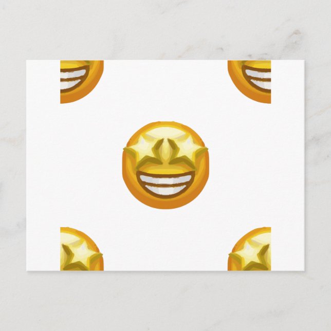 Cartão Postal estrela de olhos emoji (Frente)