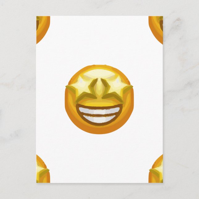 Cartão Postal estrela de olhos emoji (Frente)