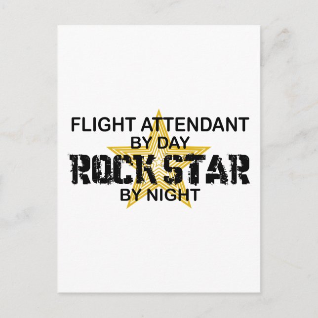 Cartão Postal Estrela de Rock Atendedor de Voo (Frente)
