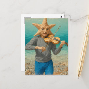 Cartão Postal Estrela-do-mar Boba Fazendo Música