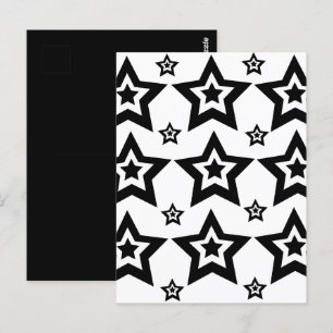 Cartão Postal Estrela Geométrica Preto e Branco Estrela Geométri
