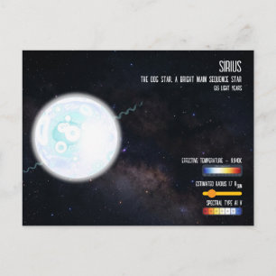 Cartão Postal Estrela Mais Brilhante Sírius Espaço Astronomia In