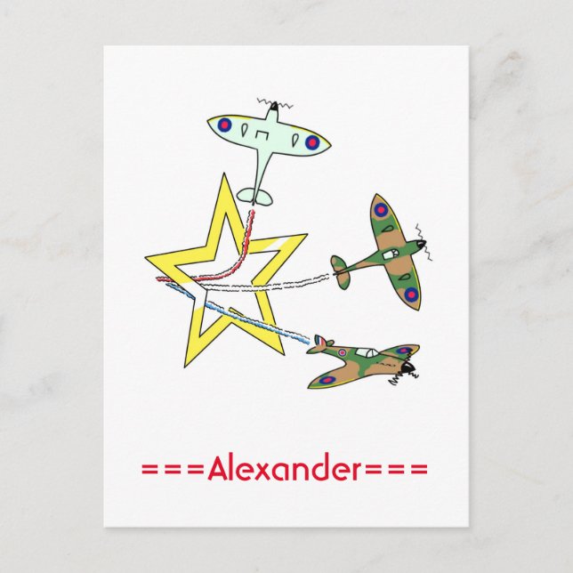 Cartão Postal Estrela Spitfire (Frente)