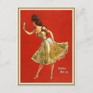 Cartão Postal Estrela vitoriana de Vaudeville Anna Held (1899)
