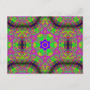 Cartão Postal estrelado hippie de seis pontos