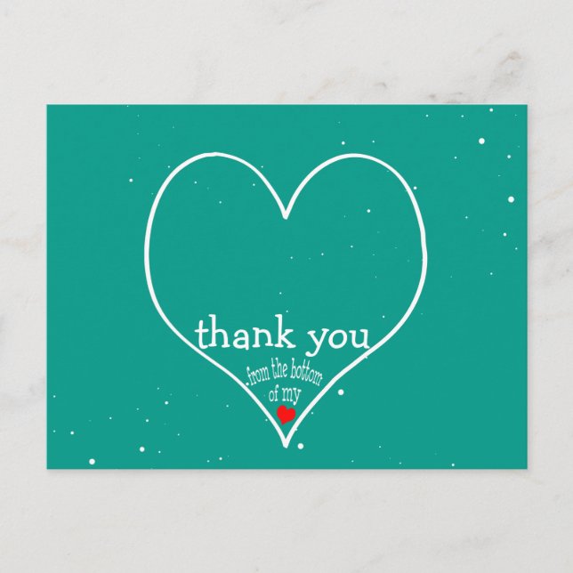 Cartão Postal Estrelado Obrigado do fundo do meu coração (Frente)