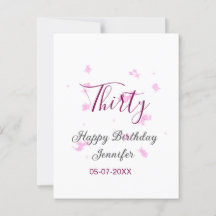 Estrelas brilhantes rosa de aniversário de trinta 