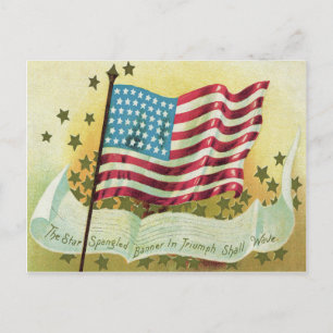 Cartão Postal Estrelas de banner da American Flag Star