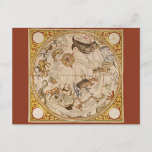 Cartão Postal Estrelas de constelação Astronomia da Vintagem do 