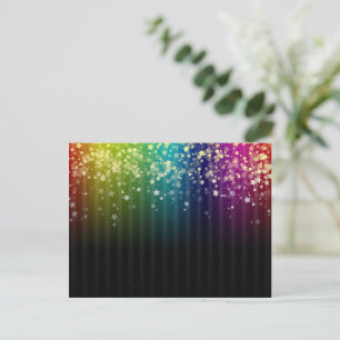 Cartão Postal Estrelas do Arco-Íris Coloridas