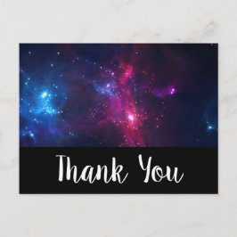 Cartão Postal Estrelas do Espaço Cósmico e Nebulosa Obrigado