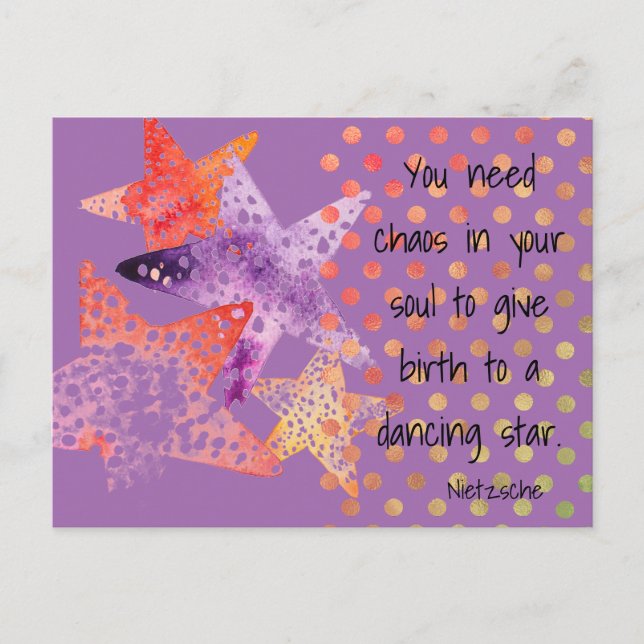 Cartão Postal Estrelas do Mar, Peixes e Pontos Estrelas - Setas (Frente)