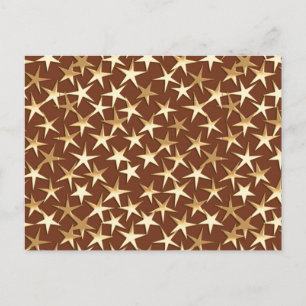 Cartão Postal Estrelas Douradas de chocolate marrom