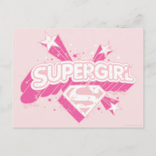 Cartão Postal Estrelas e logotipo da Supergirl