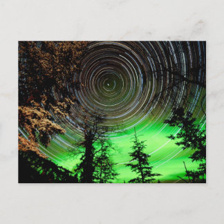 Cartão Postal Estrelas e luzes Nortes Aurora borealis