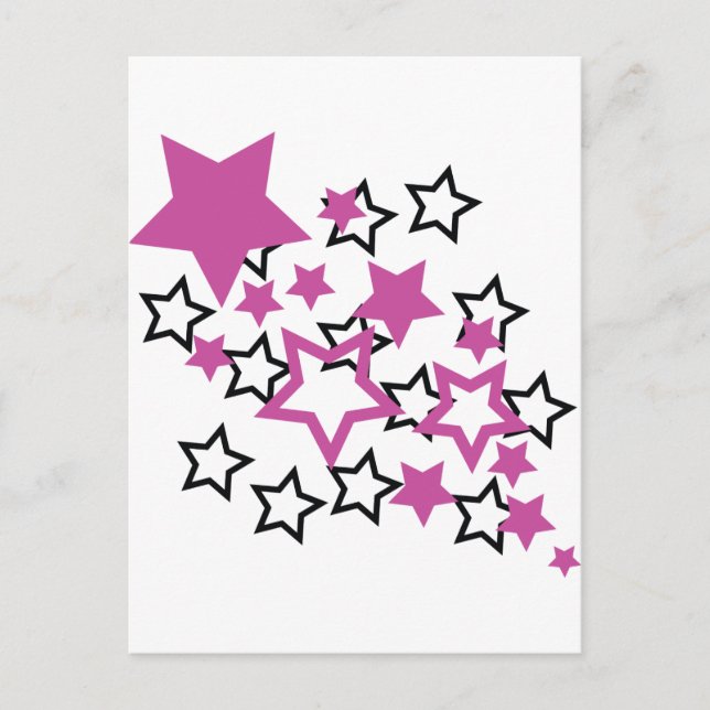 Cartão Postal estrelas preto roxo (Frente)