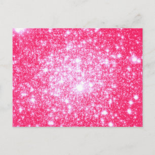 Cartão Postal Estrelas Rosa Brilhante