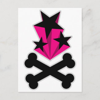 Cartão Postal Estrelas Rosa Pretas Cruzadas
