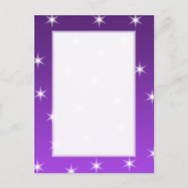 Cartão Postal Estrelas Roxas e Brancas, Padrão. (Frente)