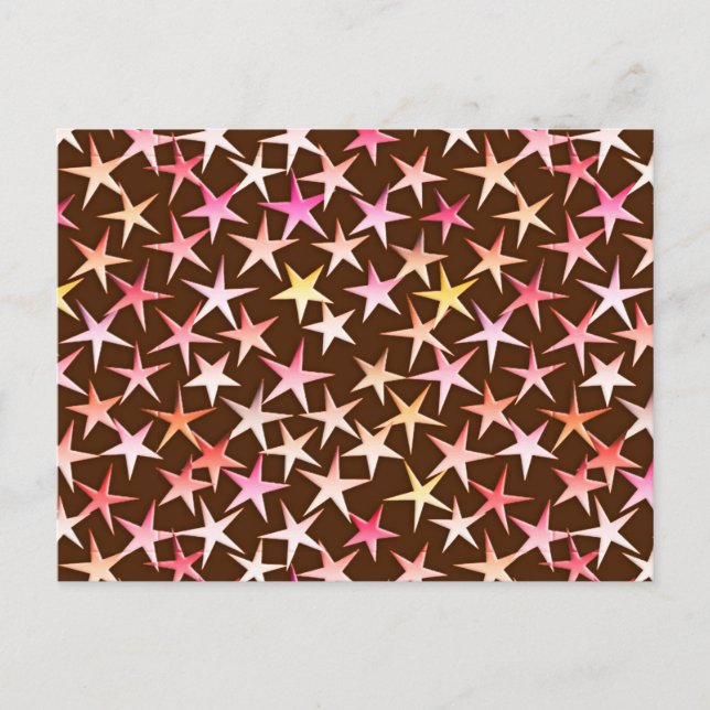 Cartão Postal Estrelas satíricas, cor-de-rosa com chocolate (Frente)