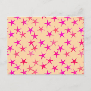 Cartão Postal Estrelas satíricas, tons de rosa em pêssego