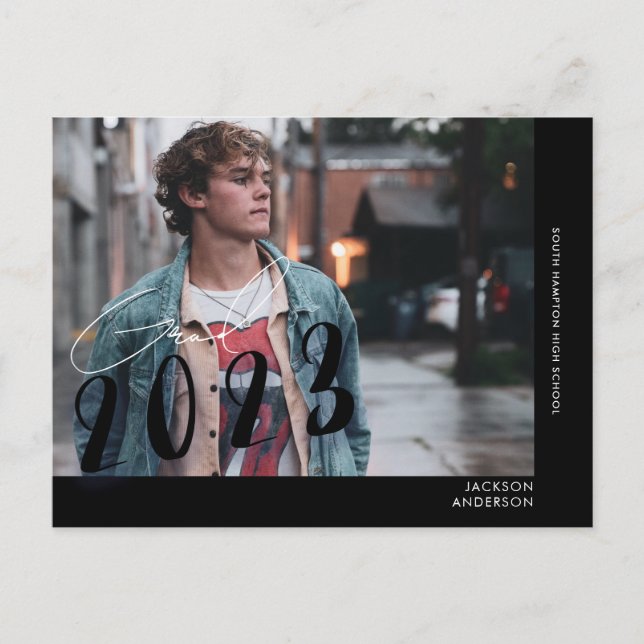 Cartão Postal Estudante Contemporâneo Graduação de Foto Casual P (Frente)
