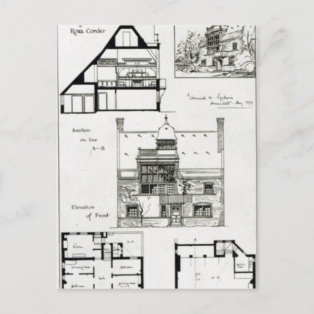 Cartão Postal Estúdio e Algodão para Miss Rosa Corder (Frente)