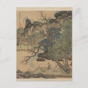 Cartão Postal Estudiosos em um Jardim por Chen Hongshou