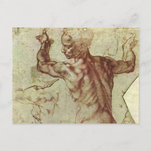 Cartão Postal Estudo da Sibila Líbia por Michelangelo