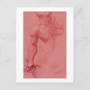 Cartão Postal Estudo de Anjo por Desenho de Belas Artes Cabanel