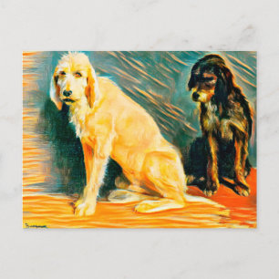 Cartão Postal Estudo de dois cães 
