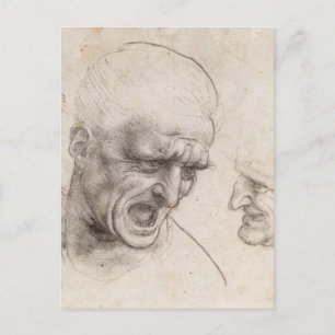 Cartão Postal Estudo de Dois Guerreiros de Leonardo da Vinci
