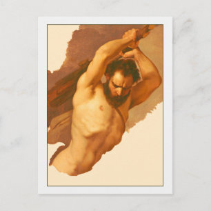 Cartão Postal Estudo de Figura Masculina por Giuseppe Bezzuoli